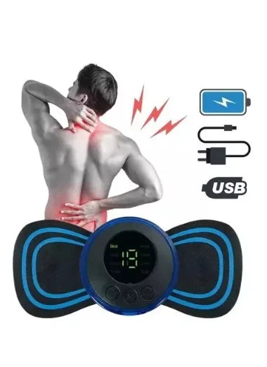 Mini Massageador Elétrico | Portátil | Recarregável | Muscular | Pescoço | Pernas | Coluna | Lombar | USB | Fisioterapia | Bi Volt