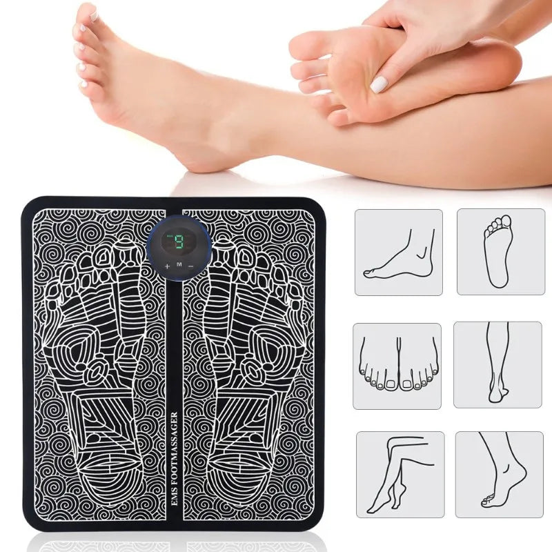 EMS Foot Massager | Massageador Elétrico para Pés | Estimulação Muscular | Melhora da Circulação Sanguínea